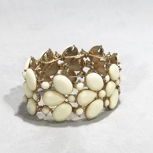 Off-White Stone Stretch Bracelet